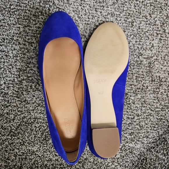 J. Crew Cobalt Blue Sued Ballet Flats ***NEW*** - Picture 3 of 10